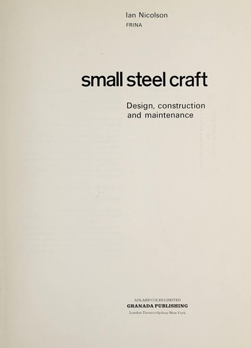 Small Steel Craft, Design, Construction and Maintenance