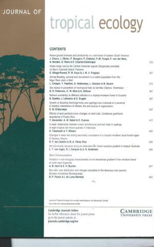Journal of Tropical Ecology, Volume 24/part 4/July 2008