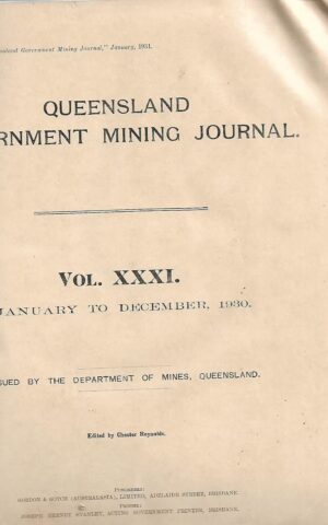 Queensland Government Mining Journal, Vol.XXXI January to December 1930