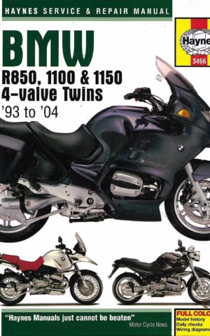 BMW R850, 1100 & 1150 4-Valve Twins '93 to '04, Haynes Service and Repair Manuals