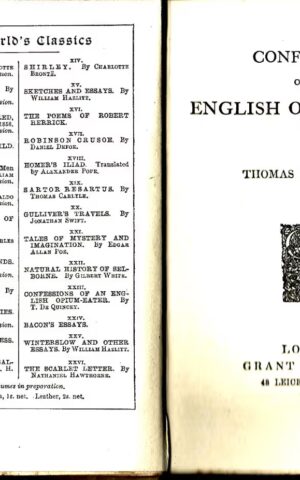 Confessions of an English Opium-Eater
