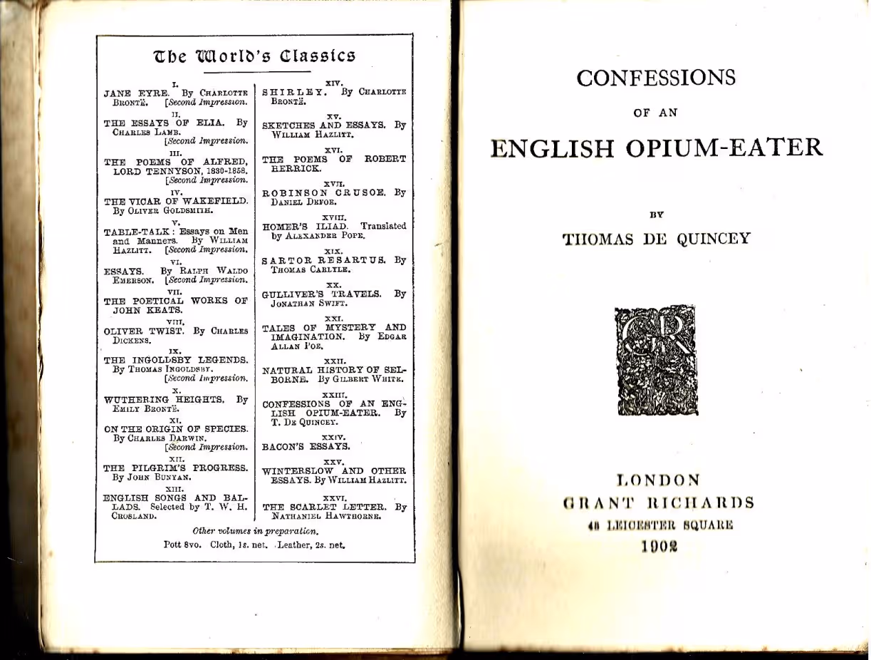 Confessions of an English Opium-Eater